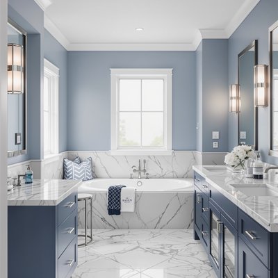 Badezimmer Blau-Weiß - Wohnideen und Interior Design