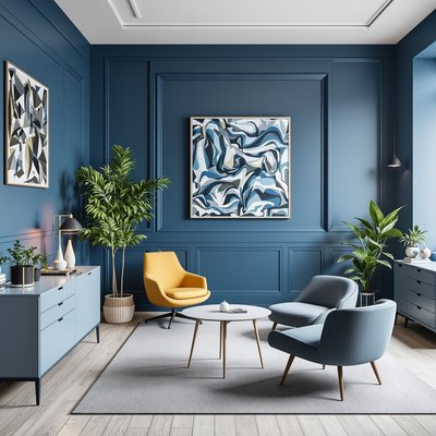 Blaue Farbschema Büro - Wohnideen und Interior Design