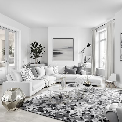 Wohnzimmer in Monochrom - Wohnideen und Interior Design