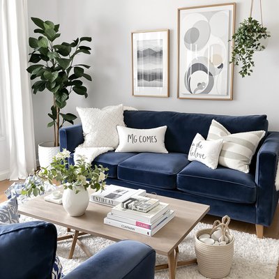 Wohnzimmer mit Blautönen - Wohnideen und Interior Design