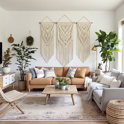 Wohnzimmer mit Boho-Details - Wohnideen und Interior Design